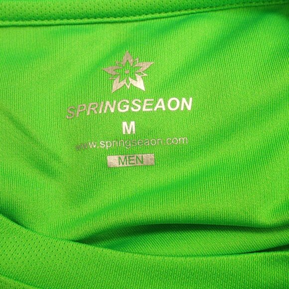 Springseaon Mens Bright Green T shirt Size Medium - Picture 2 of 5